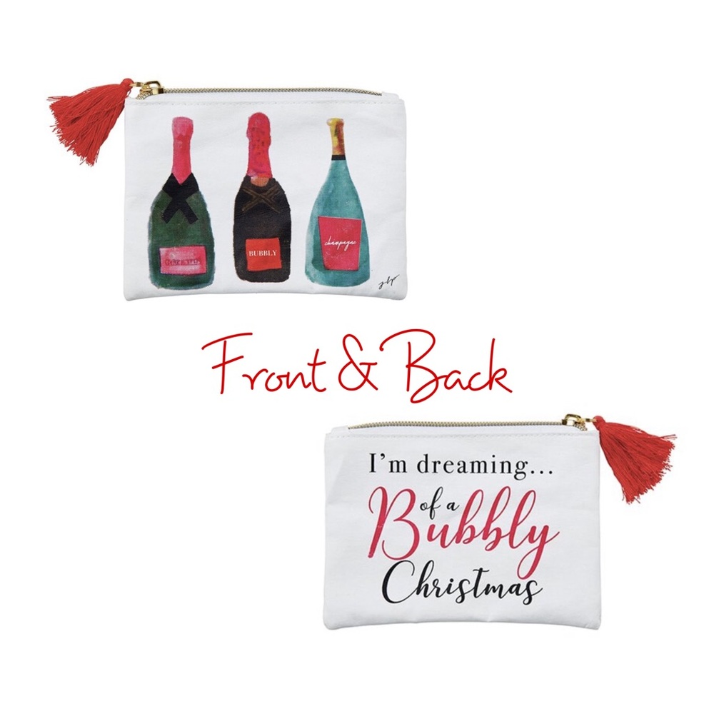 Pass the Bubbly Christmas Holiday Coin Purse